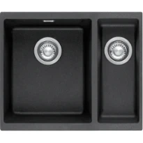 Franke Sirius - Cuve à sous-encastrer / 560 x 440 mm/ 1+1/2 bassin / Noir