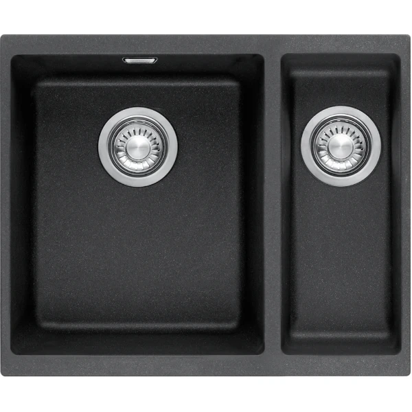 Franke Sirius - Cuve à sous-encastrer / 560 x 440 mm/ 1+1/2 bassin / Noir