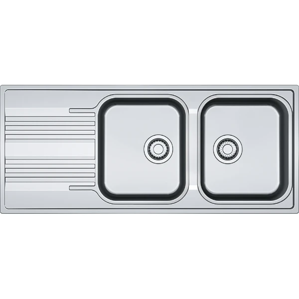 Franke Smart inbouwspoeltafel 1160 x 500 mm - 2 bakken - glad - omkeerbaar