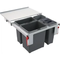 Franke Sorter Garbo - Séparateur de déchets / Ouverture frontale / 600  mm/ 1 x 18 l + 1 x 12 l + 1 x 8 l
