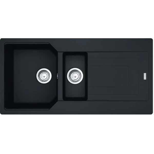 Franke Urban inbouwspoeltafel 1000 x 500 mm - 1 + 1/2 bak - zwart mat - omkeerbaar