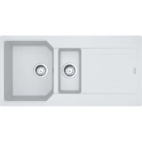Franke Urban - Evier à encastrer / 1000 x 500 mm / 1 1/2 bassin / Blanc Métallisé / Réversible