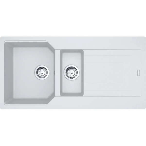 Franke Urban - Evier à encastrer / 1000 x 500 mm / 1 1/2 bassin / Blanc Métallisé / Réversible