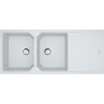 Franke Urban - Evier à encastrer / 1160 x 500 mm / 2 bassins / Blanc Métallisé Réversible