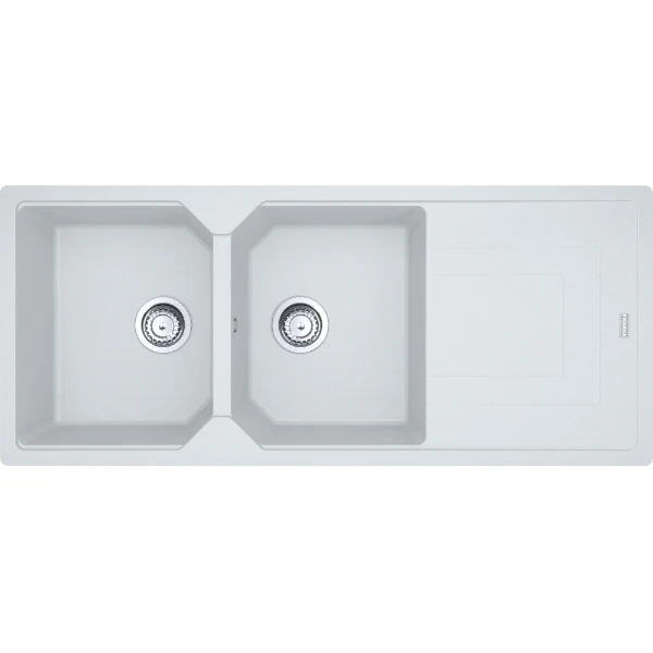 Franke Urban inbouwspoeltafel 1160 x 500 mm - 2 bakken - metaal wit - omkeerbaar