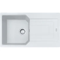 Franke Urban - Evier à encastrer / 860 x 500 mm / 1 bassin / Blanc Métallisé / Réversible