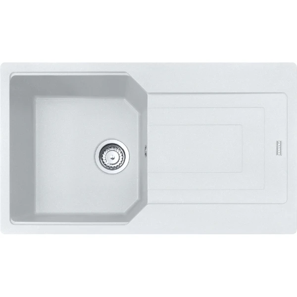 Franke Urban - Evier à encastrer / 860 x 500 mm / 1 bassin / Blanc Métallisé / Réversible