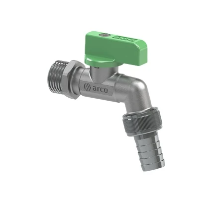 Arco Garden Nano robinet de double service à bille met hendel (vert) MM 1/2 x 3/4 - nikclé - Vitacq - avec raccord cannelé