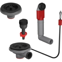 Franke Acces Vidage autom bout rotat 2 cuves noir mat