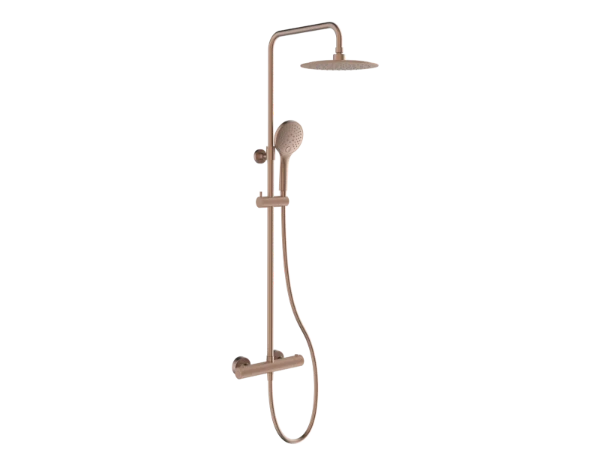 Procasa Rondo showerset Safetouch reglable en hauteur- cuivre brossé PVD