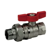 Giacomini  R859 Vanne A sphère.3/4M X 3/4F Crm (Tn) F.Rouge G 3/4”F X M
