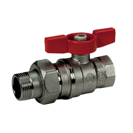 Giacomini  R859 Vanne A sphère.3/4M X 3/4F Crm (Tn) F.Rouge G 3/4”F X M