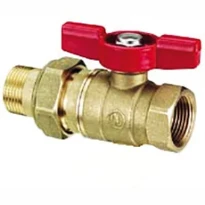Giacomini  R259D Vanne sphère Standard Papillon Rouge 3Pcs G 5/4 "F x G 5/4 "M
