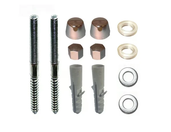 DBJ bevestigingsset voor urinoir / uitgietbak UST M8 x 110 mm - met sierkappen - chroom - prijs per set