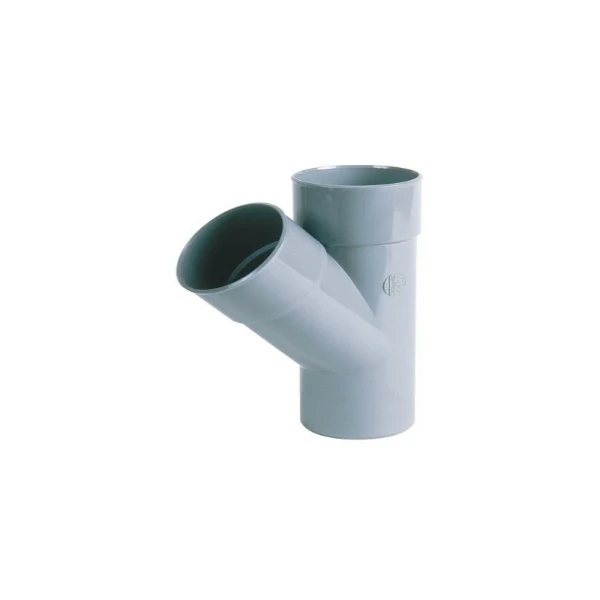 TE NICOLL 80 X 40 MM gris pvc 45degr