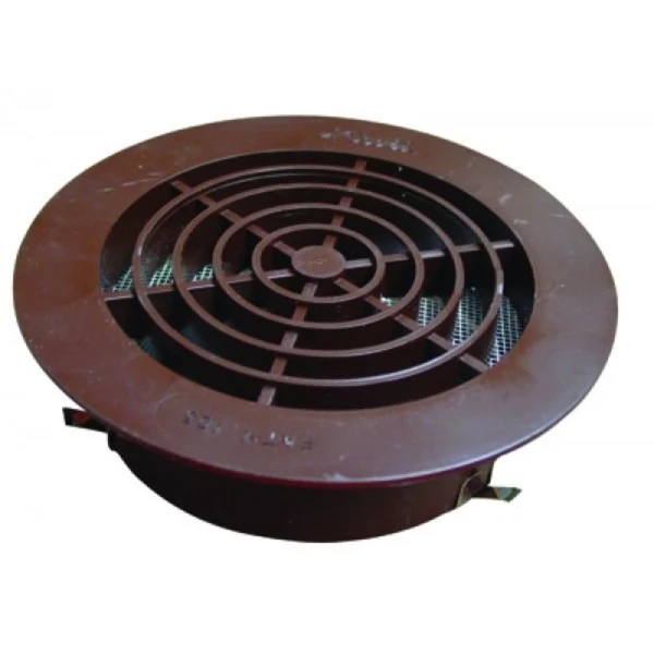 Nicoll ventilatierooster 100 mm - bruin - met muggengaas
