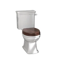 Aqua Prestige Loxley réservoir de chasse - blanc - raccordement en bas gauche - avec levier de commande chromé et blanc