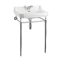 Aqua Prestige Edwardian lavabo avec colonne 610 x 510 mm - blanc - porcelaine - avec trou de robinet - avec trop-plein