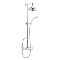 Cottage Victorian set de douche chromé Douche de tête 200mm - thermostat - douchjette -flexible