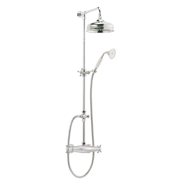 Cottage Victorian set de douche chromé Douche de tête 200mm - thermostat - douchjette -flexible