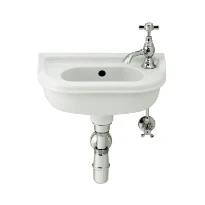 Cottage Belgravia lave-mains 400 x 215 mm - blanc - avec trou de robinet droite - avec trop-plein