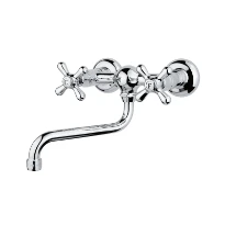 MELANGEUR DE CUISINE COTTAGE NUOVA BRENTA chromé model mural avec bec mobile saillie 18 cm