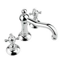 Cottage mitigeur lavabo 3 trous 1/2 dôme chromé avec vidage