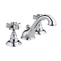 MELANGEUR DE LAVABO 3-TROUS COTTAGE DAMES ANGLAISES chromé avec vidage