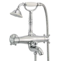 Cottage Victorian robinet thermostatique bian avec douchette chromé avec raccords S 1/2
