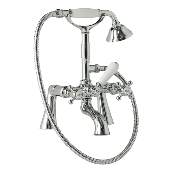 Cottage Half Dome mitigeur bain chromé avec inverseur-douchette-support-flexible