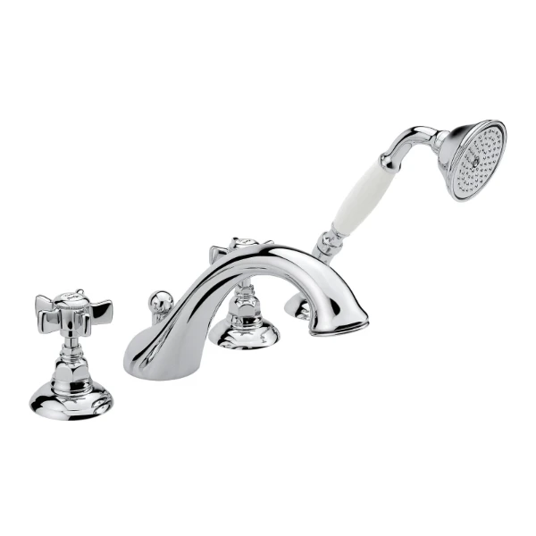 MELANGEUR BAIGNOIRE 4-TROUS COTTAGE DAMES ANGLAISES chromé