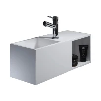 Aqua Prestige Sentodesign lave-mains 540 x 200 mm - blanc mat - avec trou de robinet droite - sans trop-plein