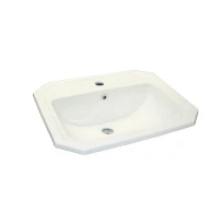 Aqua Prestige Edwardian lavabo encastré 540 x 420 mm - blanc - 3 trous de robinet - avec trop-plein