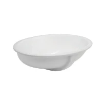 Aqua Prestige Oval lavabo sous plan 470 x 380 mm - blanc - porcelaine - sans trou de robinet - avec trop-plein - anneau en nickel brossé