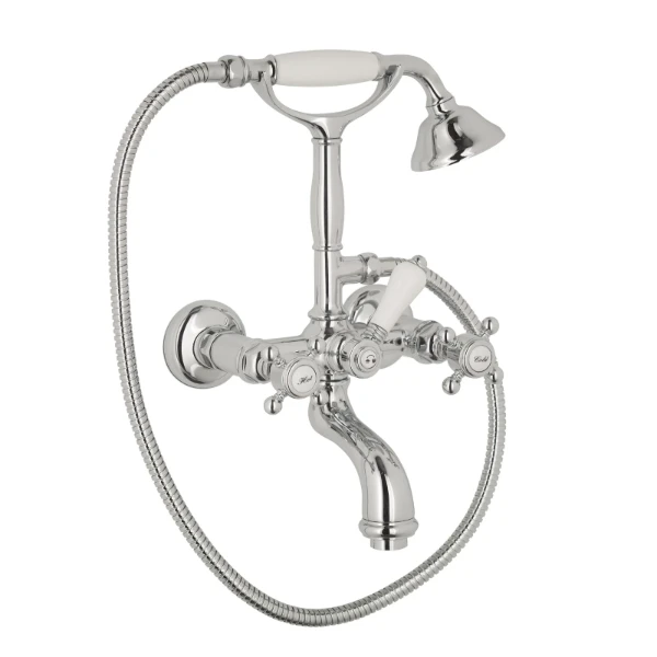 Aquaprestige Traditional tweegreeps mengkraan voor ligbad afwerking half Dome kleur chroom