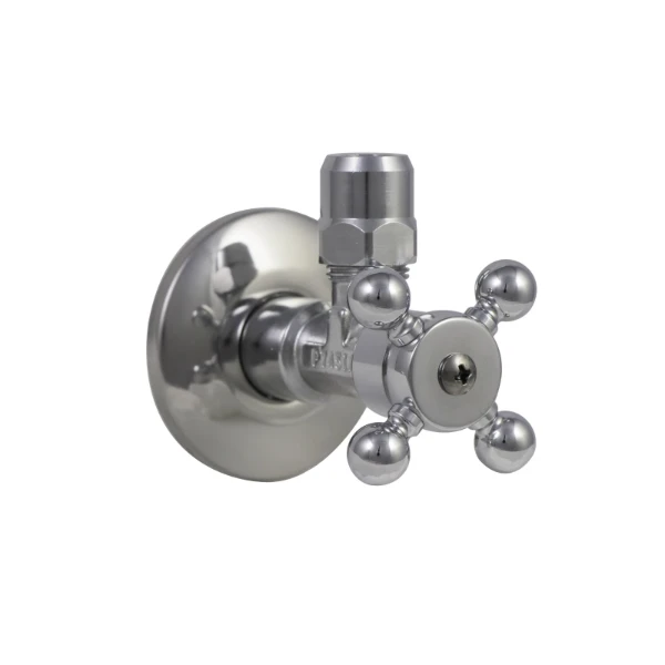 Aqua Prestige Retro haakse hoekstopkraan met rozet 1/2 x 10 mm - chroom