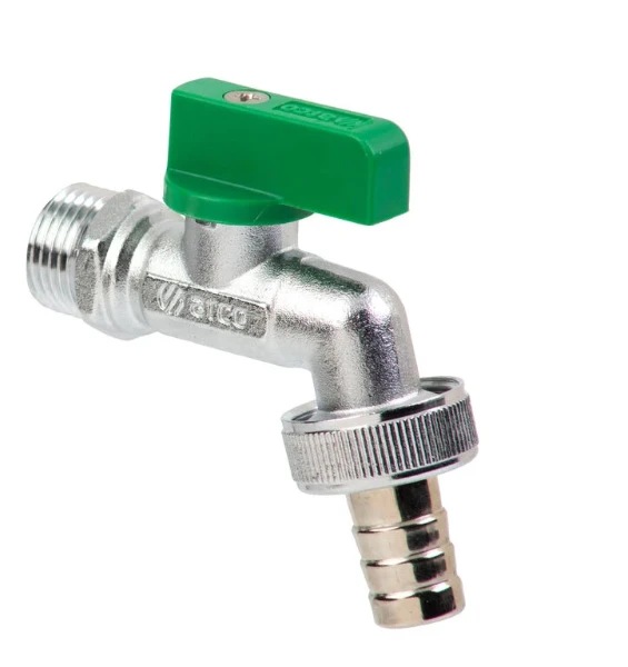 Arco Garden Nano robinet de service double à bille met hendel (vert) MM 1/2 x 1/2 - nikclé - Vitacq - avec raccord cannelé