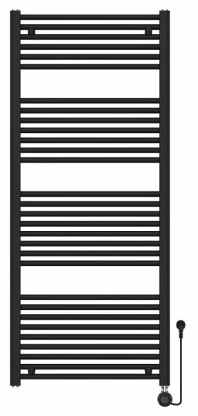 Procasa Calore Rondo radiateur sèche-serviettes électrique à tubes ronds 1400 x 600 mm - 900W - thermostat inclus - noir mat