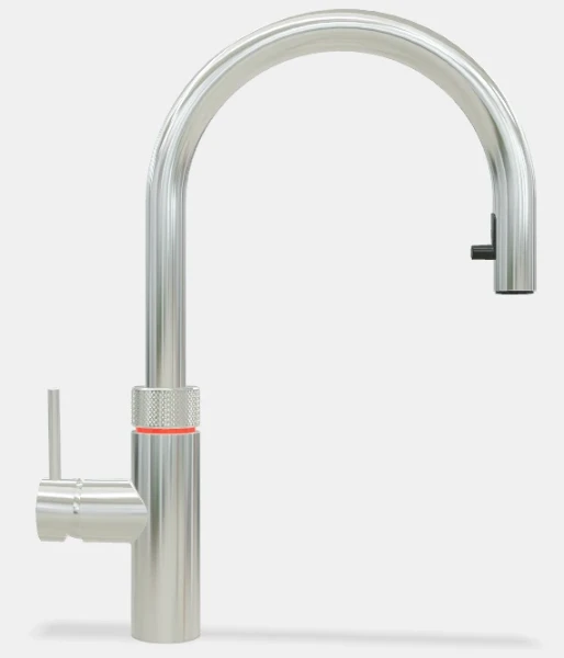 Quooker robinet flex - eau froide - chaude et bouillante - bouton-poussoir (deux fois) rotatif avec sécurité enfants et aérateur extractible - chromé