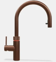 Quooker robinet flex - eau froide - chaude et bouillante - bouton-poussoir (deux fois) rotatif avec sécurité enfants et aérateur extractible - cuivre rosé