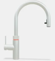 Quooker robinet flex - eau froide - chaude et bouillante - bouton-poussoir (deux fois) rotatif avec sécurité enfants et aérateur extractible - acier inoxidable