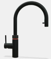 Quooker robinet flex - eau froide - chaude et bouillante - bouton-poussoir (deux fois) rotatif avec sécurité enfants et aérateur extractible - noir