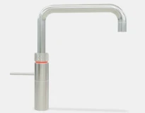 Quooker robinet fusion square  - robinet à eau froide - chaude et bouillante avec bouton-poussoir (deux fois) rotatif avec sécurité enfants - chromé