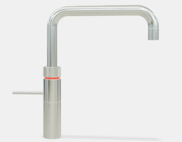 Quooker Fusion Square losse kraan koud/warm en kokend water met kindveilige (dubbel)druk-draai bedieningsknop - Chroom