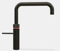 Quooker robinet fusion square  - robinet à eau froide - chaude et bouillante avec bouton-poussoir (deux fois) rotatif avec sécurité enfants - gunmetal
