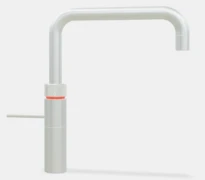 Quooker robinet fusion square  - robinet à eau froide - chaude et bouillante avec bouton-poussoir (deux fois) rotatif avec sécurité enfants - acier inoxidable