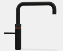 Quooker robinet fusion square  - robinet à eau froide - chaude et bouillante avec bouton-poussoir (deux fois) rotatif avec sécurité enfants - noir