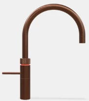Quooker robinet fusion round  - robinet à eau froide - chaude et bouillante avec bouton-poussoir (deux fois) rotatif avec sécurité enfants - cuivre rosé
