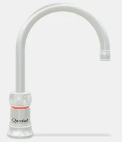 Quooker robinet nordic round single tap - robinet à eau bouillante avec bouton-poussoir (deux fois) rotatif avec sécurité enfants - acier inoxidable