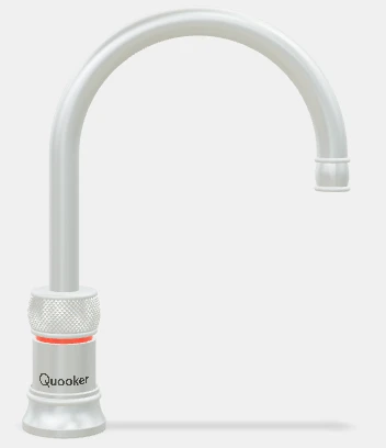 Quooker robinet nordic round single tap - robinet à eau bouillante avec bouton-poussoir (deux fois) rotatif avec sécurité enfants - acier inoxidable